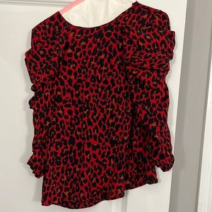Red leopard Zara dress top